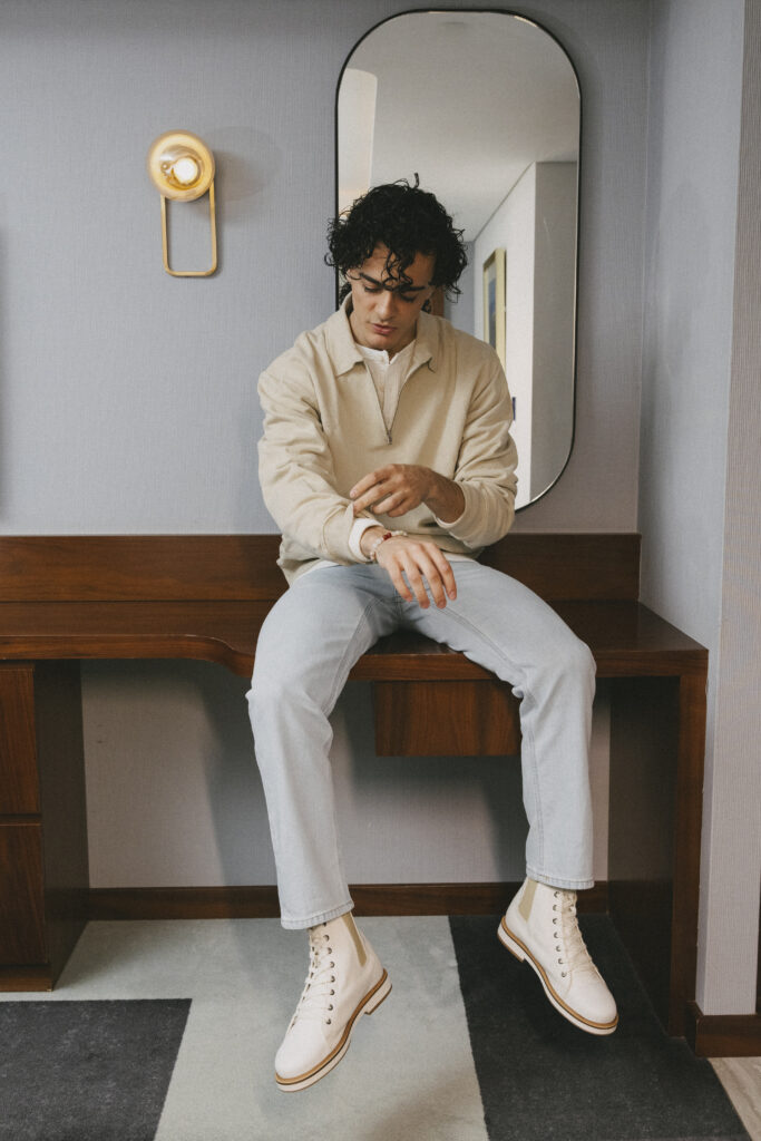 White Wind Boots as worn for the capsule collection