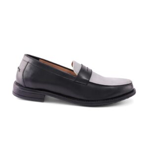 Penny Blue oxford loafers on a white studio background
