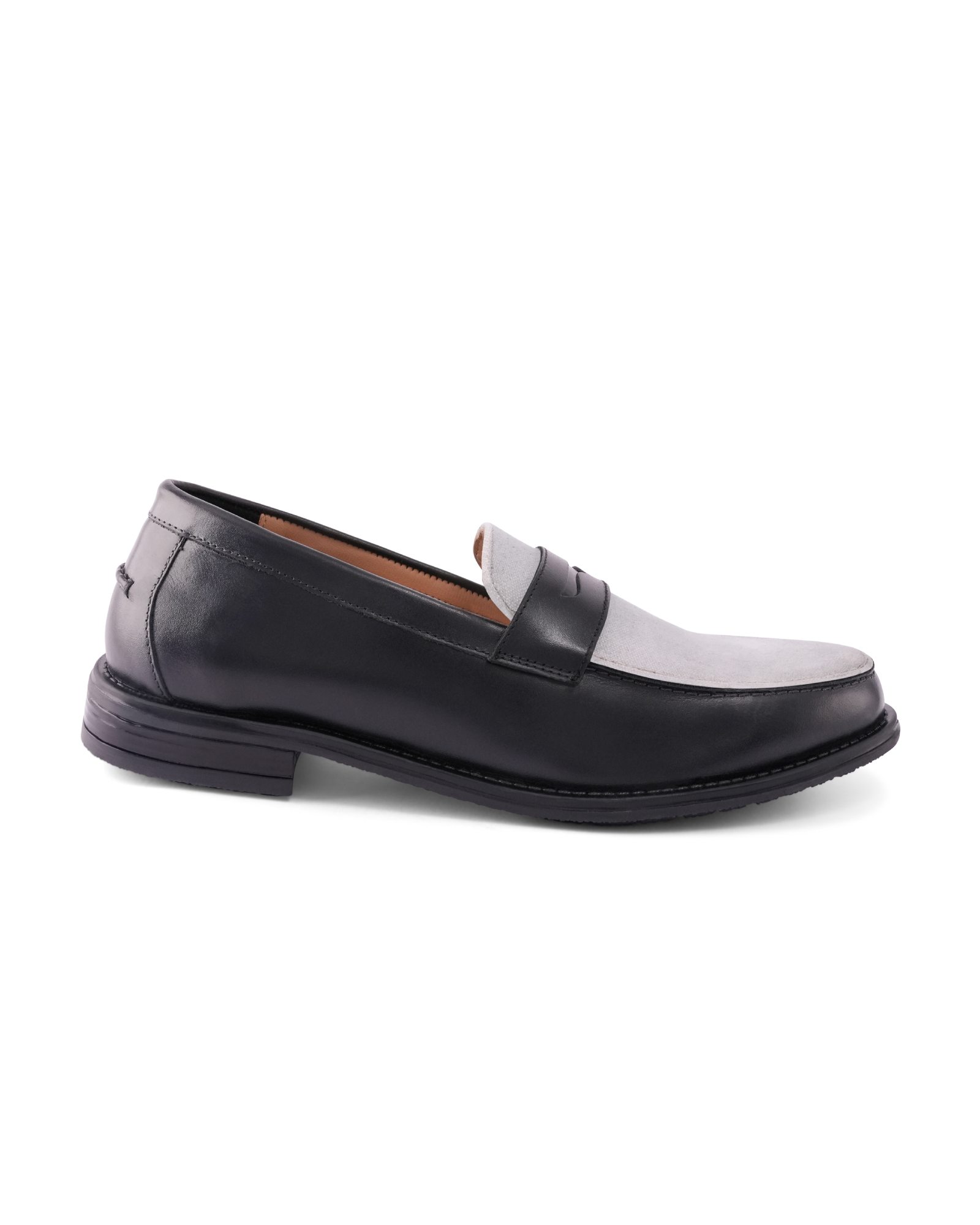 Penny Blue oxford loafers on a white studio background