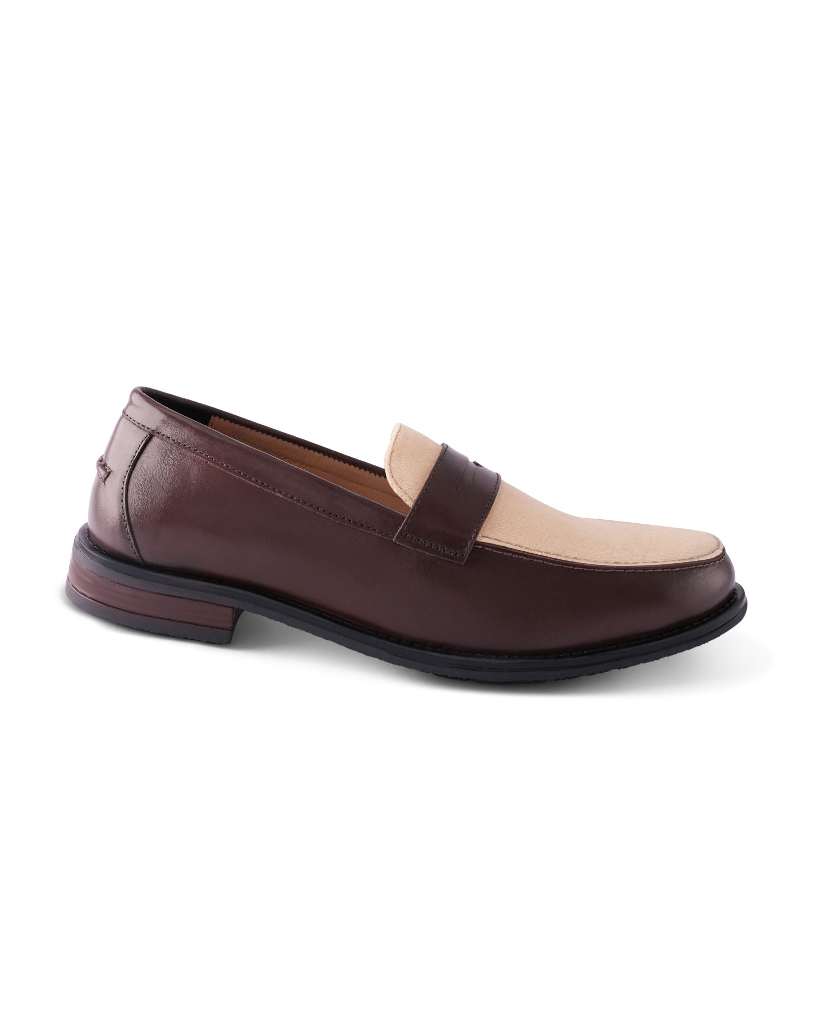 Penny Cream oxford loafers on a white studio background