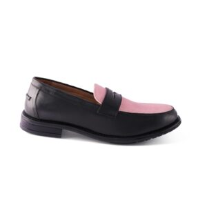 Penny Pink oxford loafers on a white studio background